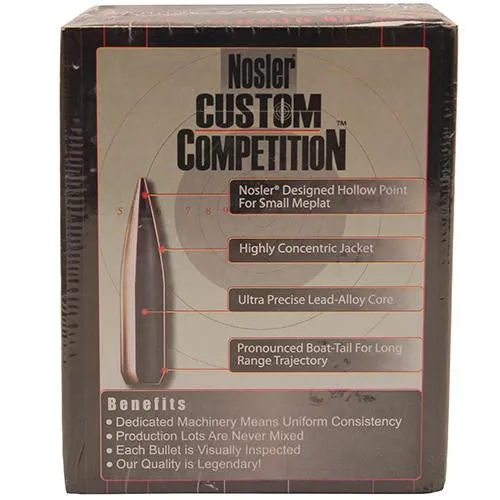 22 Caliber Bullets - Custom Competition, 77 Grains, Hollow Point Boat Tail, Per 250