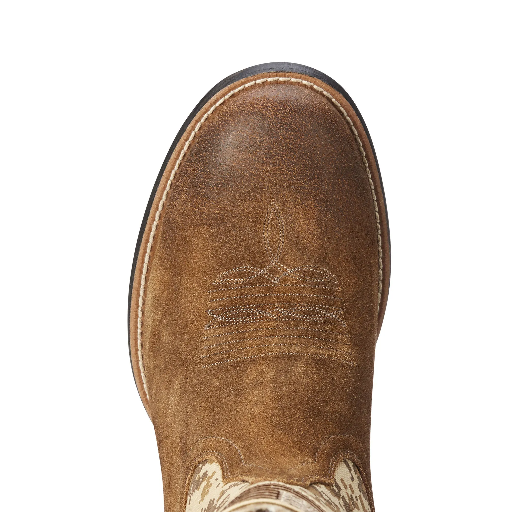 Ariat Mens Sport Patriot RRound Toe Western Boots Antique Mocha Suede/Sand Camo