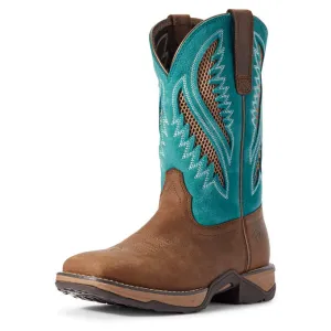 Ariat Womens Anthem VentTEK Choc/Turq Western Boot