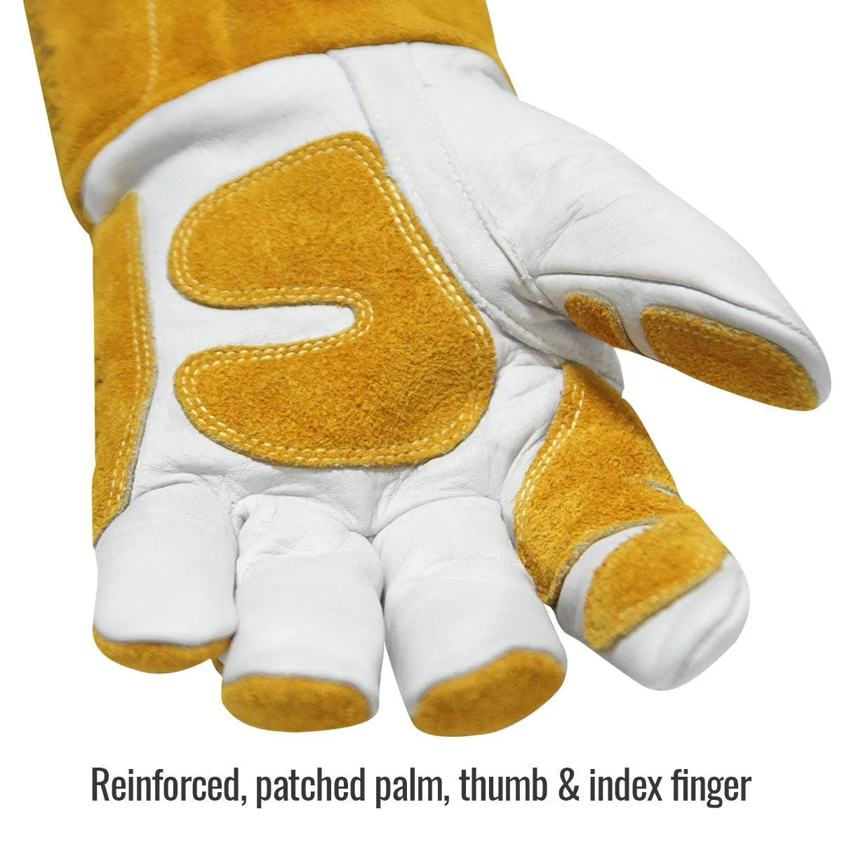 Black Stallion Cowhide MIG Glove w/ Reinforced Palm & Thumb - GM1611-WT