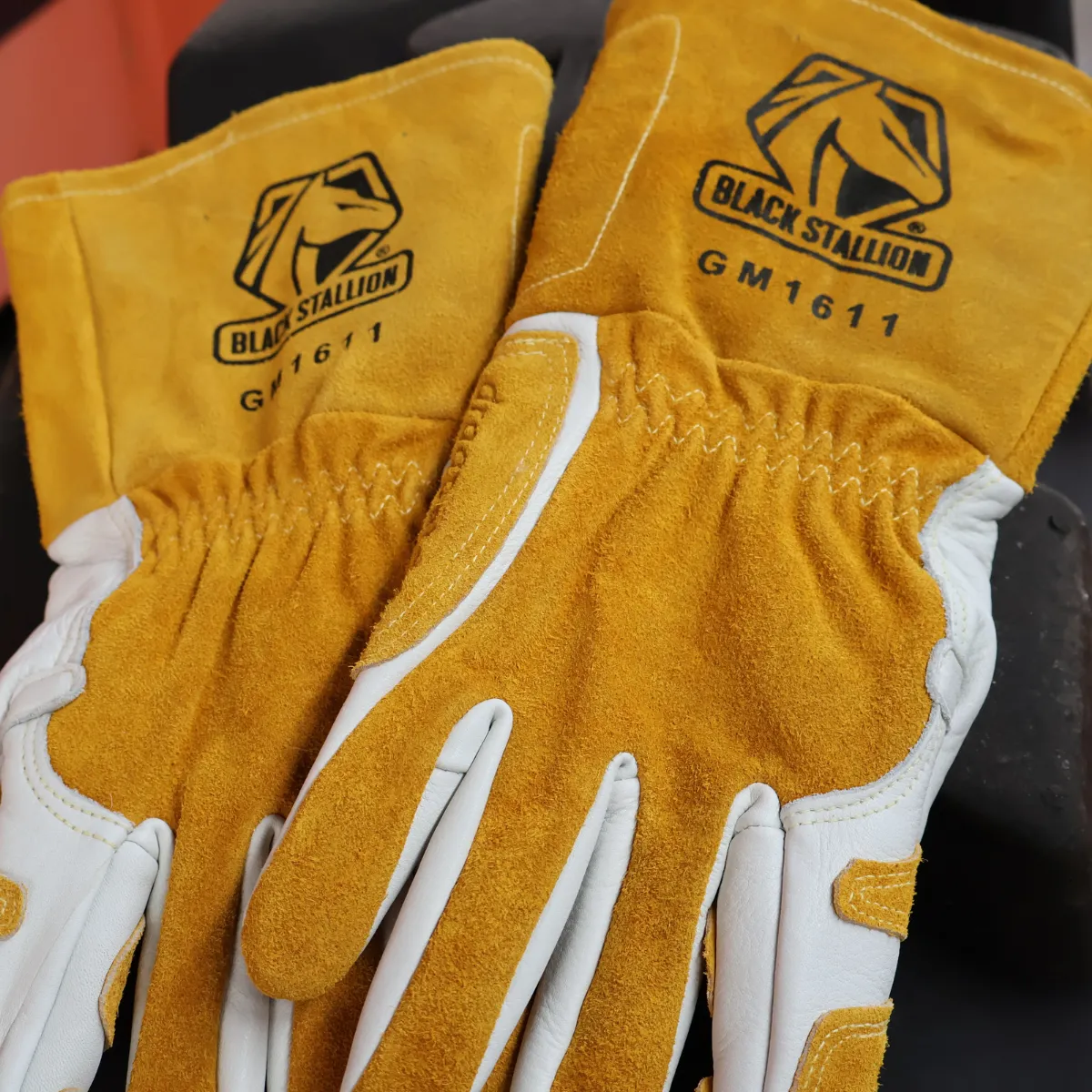 Black Stallion Cowhide MIG Glove w/ Reinforced Palm & Thumb - GM1611-WT