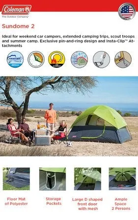 Coleman 2-Person Sundome Tent, Navy