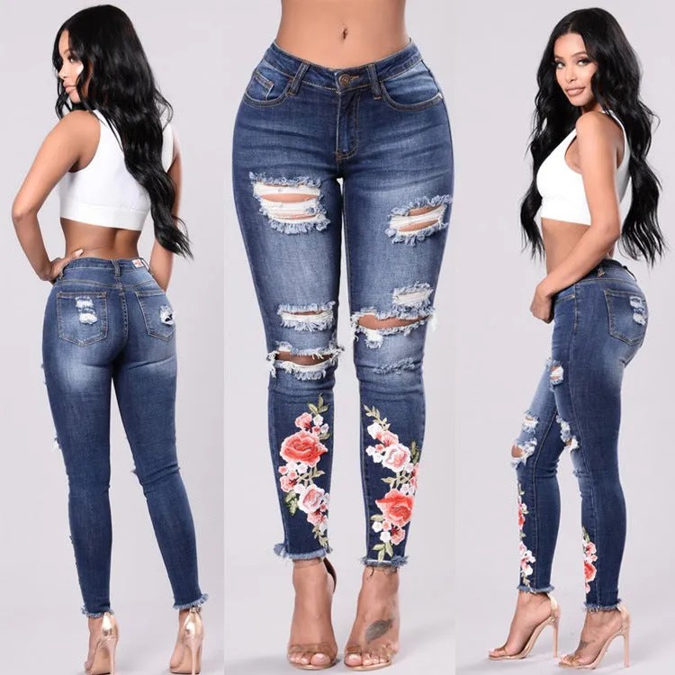 Denim Pencil Pants