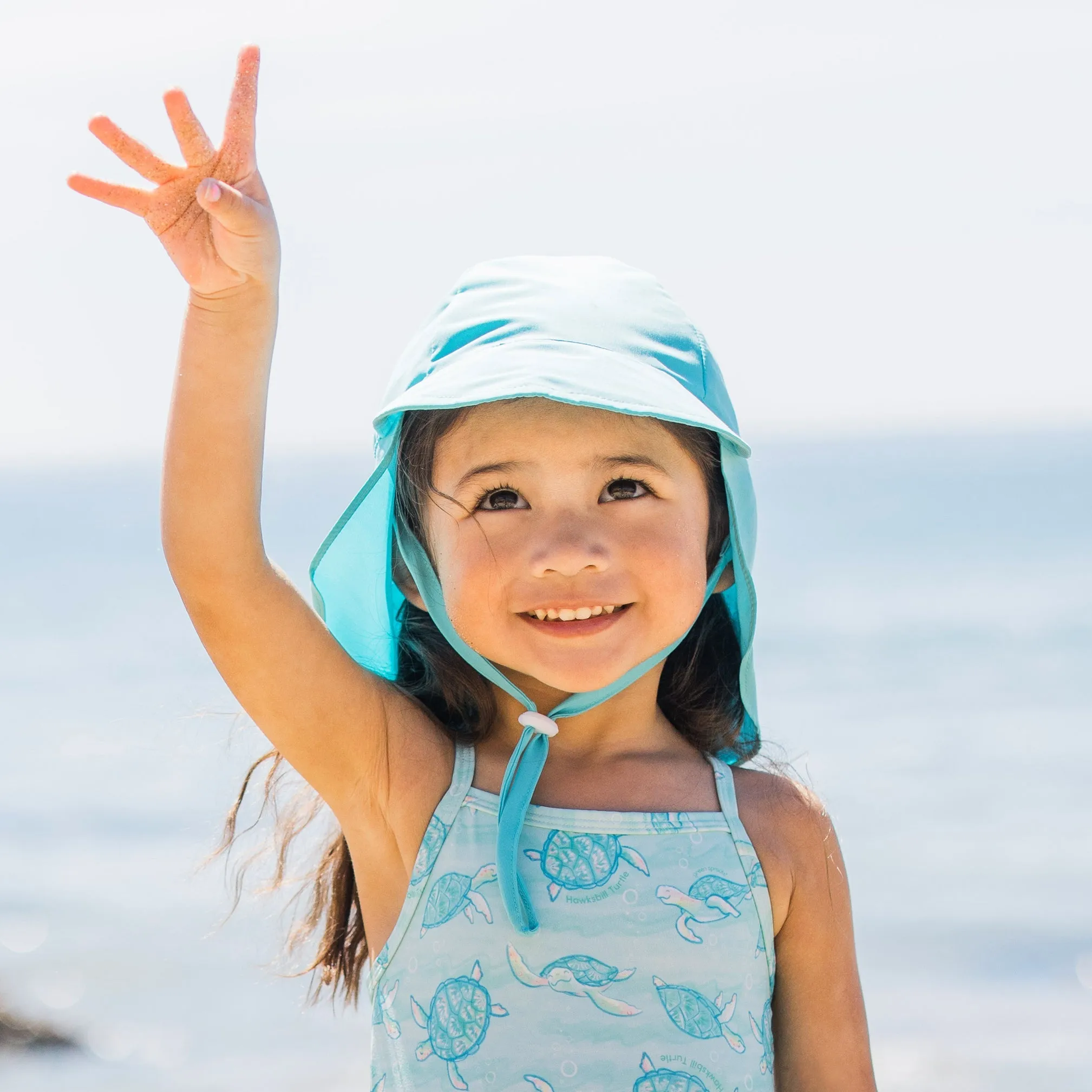 Eco Flap Hat UPF 50  - Light Blue