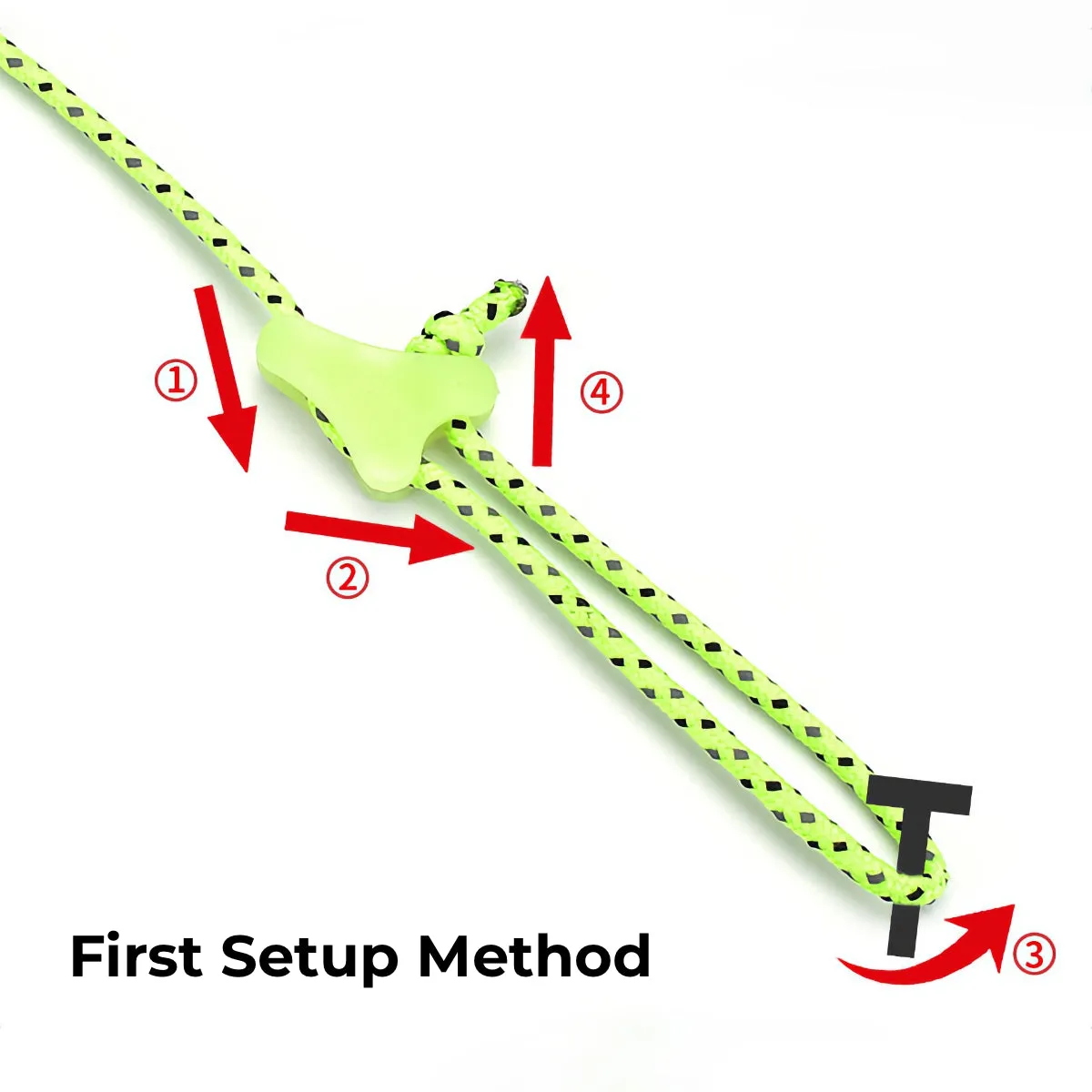 Fluorescent Guyline Adjuster for Outdoor Camping and Hiking - 10 Pcs