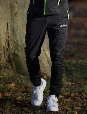 Herren Thermo Winter Laufhose Lang Pro Team Schwarz-Neon Setprodukt
