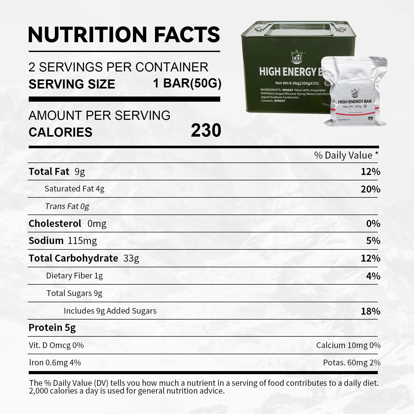 High Energy Ration Bars - Chocolate, Plain and Multi Vitamin (3 Pack)