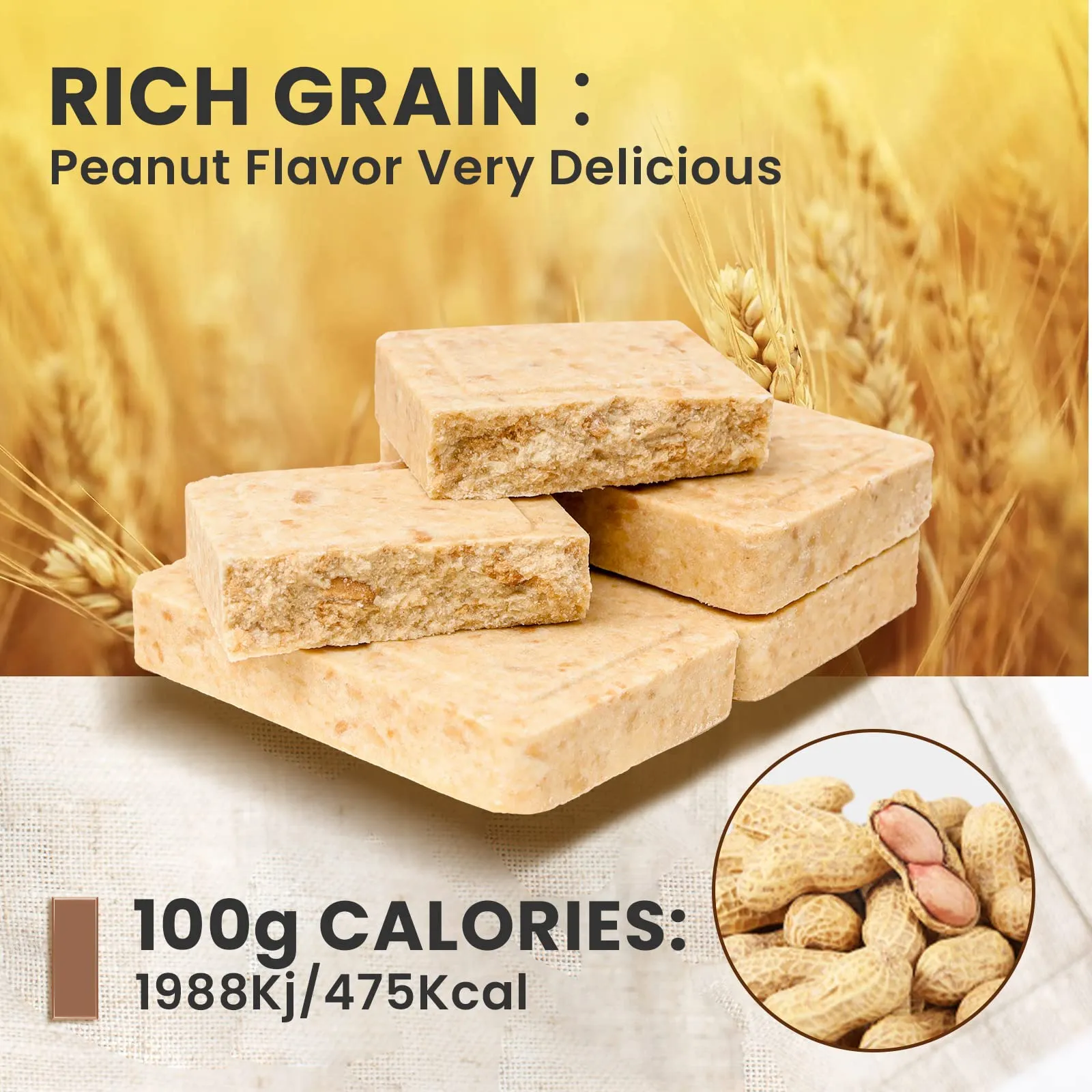 High Energy Ration Bars Peanut Flavor and Salty Flavor (2 Pack)