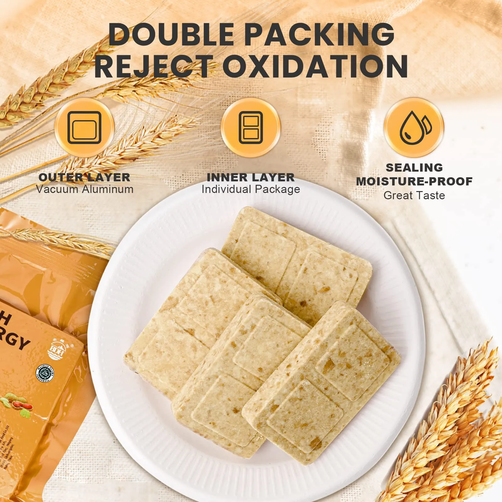 High Energy Ration Bars Peanut Flavor and Salty Flavor (2 Pack)