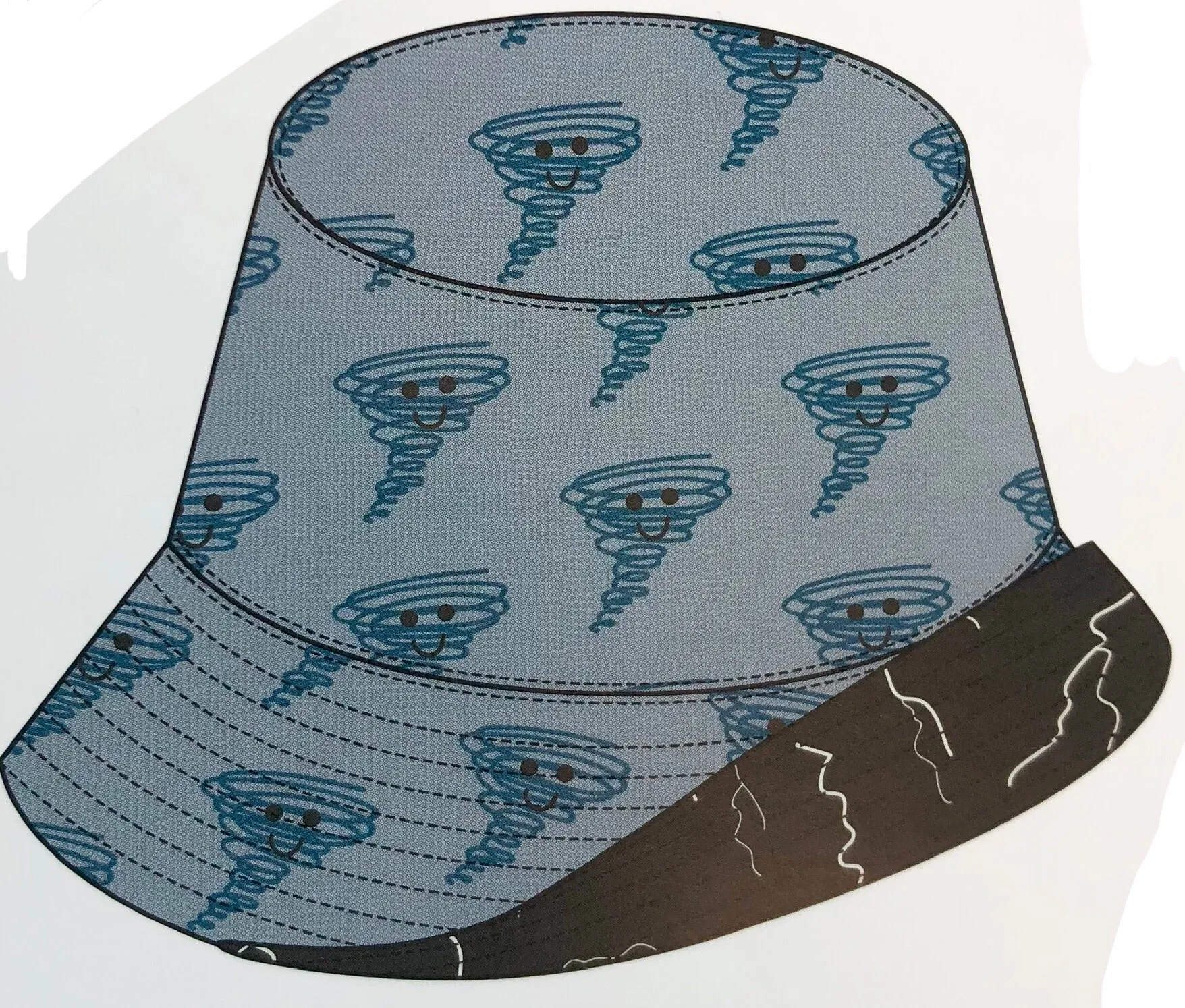 KicKee Pants Happy Tornado/Zebra Lightning Reversible Bucket Hat