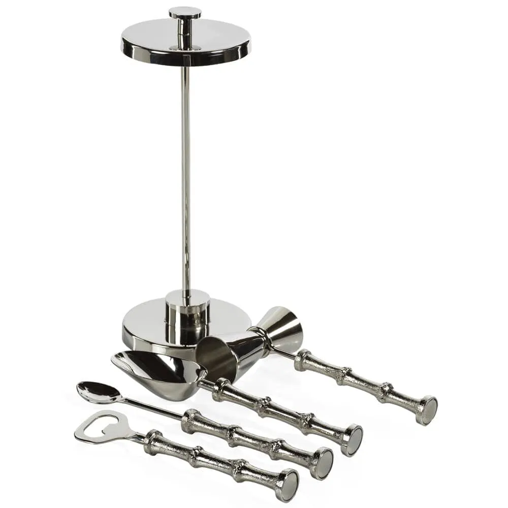 Pavie Bamboo 5 Piece Bar Tool Set