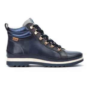 Pikolinos Vigo W3W-8564C5 Ladies Blue Leather Arch Support Zip & Lace Ankle Boots