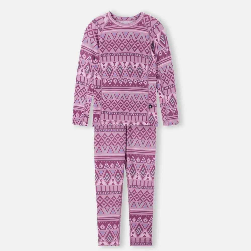 Reima Taitoa Girls Thermal Set, Grey Pink
