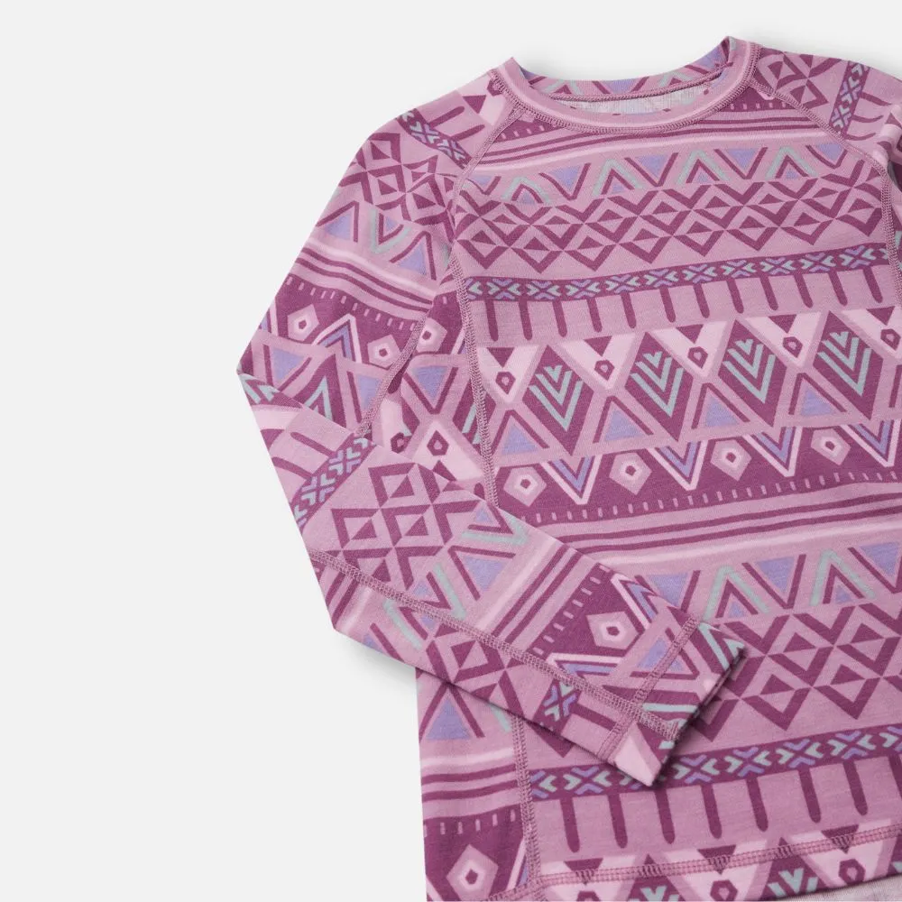 Reima Taitoa Girls Thermal Set, Grey Pink