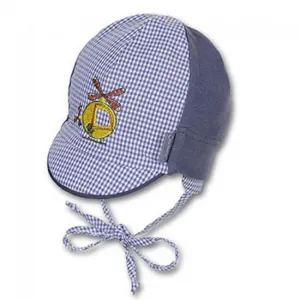 Summer Hat - Peaked Bonnet Blue