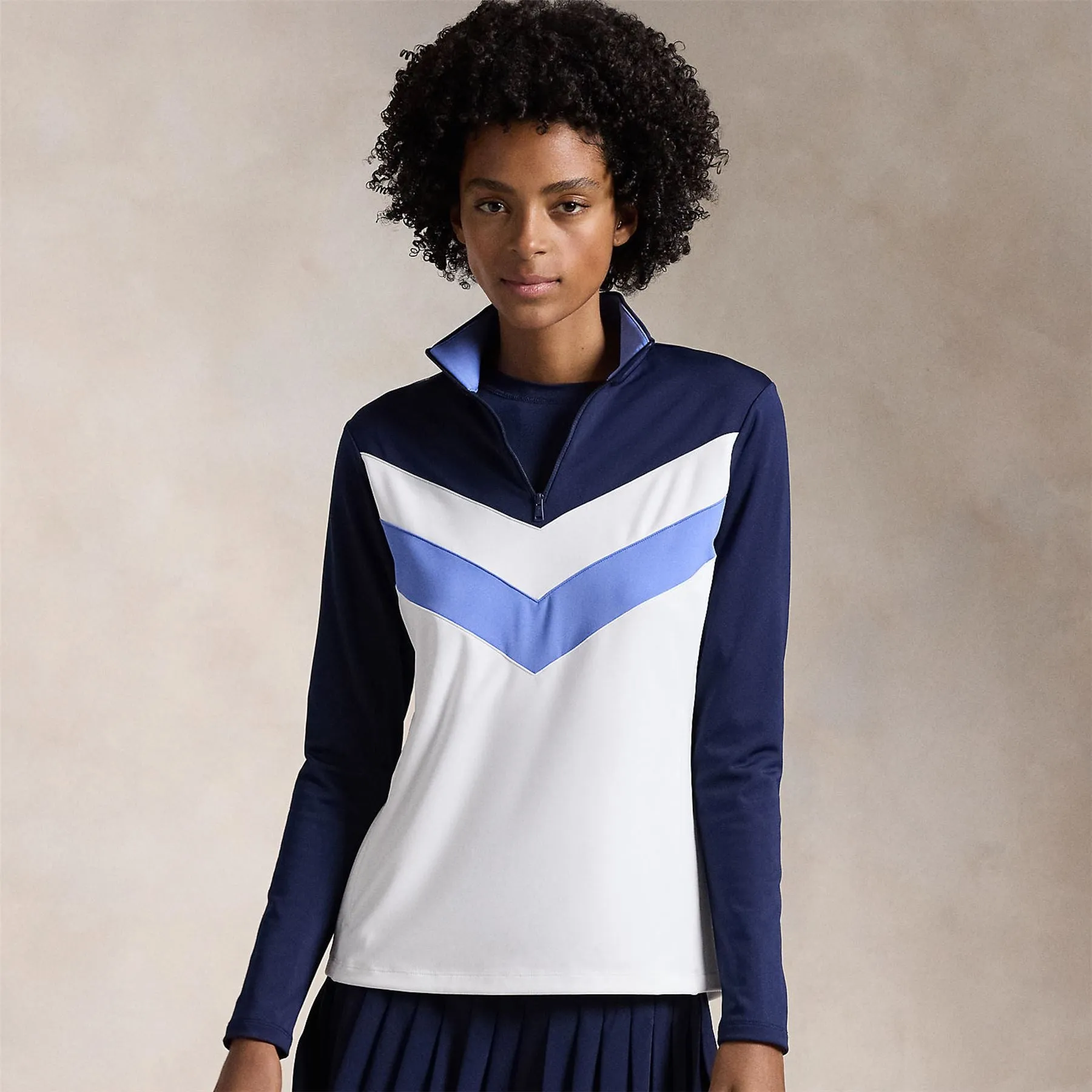 Womens RLX Power Stretch Quarter Zip Ceramic White - AW24